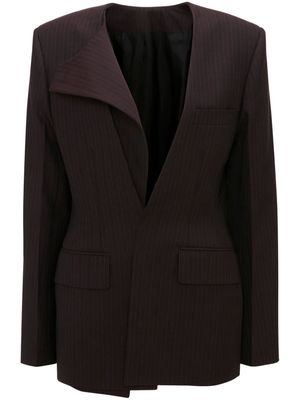 Victoria Beckham long-sleeve pinstripe-print blazer - Black