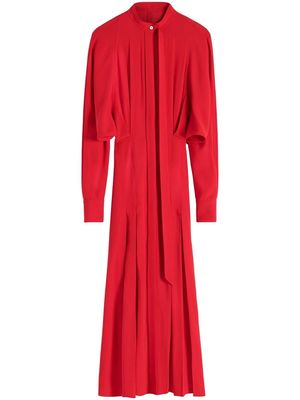Victoria Beckham long-sleeve pleated shirtdress - Red