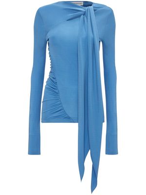 Victoria Beckham long-sleeve tie-detail top - Blue