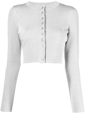 Victoria Beckham lurex cropped cardigan - Grey