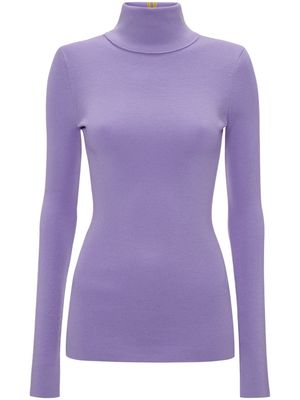 Victoria Beckham merino blend roll-neck sweater - Purple