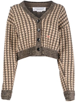 Victoria Beckham merino-wool knit cardigan - Brown