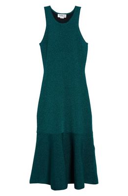 Victoria Beckham Metallic Sleeveless Knit Dress in Green