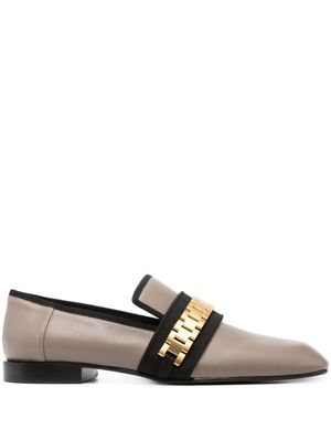 Victoria Beckham Mila chain leather loafers - Brown
