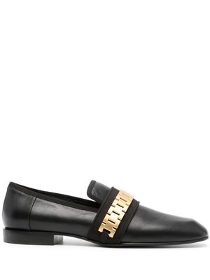 Victoria Beckham Mila chain-link leather loafers - Black