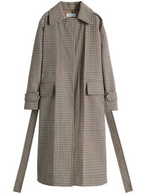 Victoria Beckham monogram cotton-blend trench coat - Brown