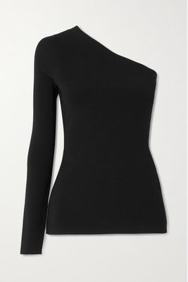 Victoria Beckham - One-shoulder Stretch-knit Top - Black