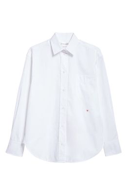 Victoria Beckham Oversize Cotton Poplin Button-Up Shirt in White