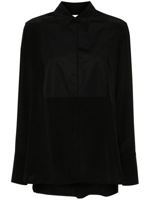Victoria Beckham panel-detail silk shirt - Black