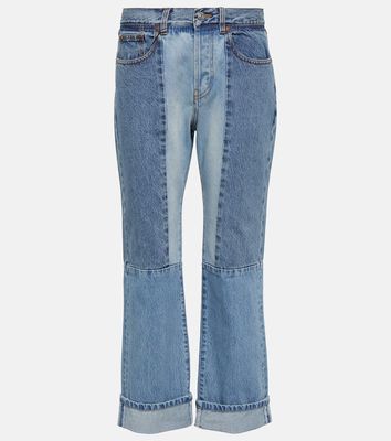 Victoria Beckham Paneled high-rise straight jeans