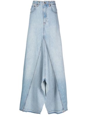 Victoria Beckham panelled denim maxi skirt - Blue