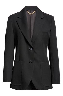 Victoria Beckham Patch Pocket Twill Blazer in Black