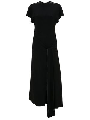Victoria Beckham pleat-detailing short-sleeve dress - Black