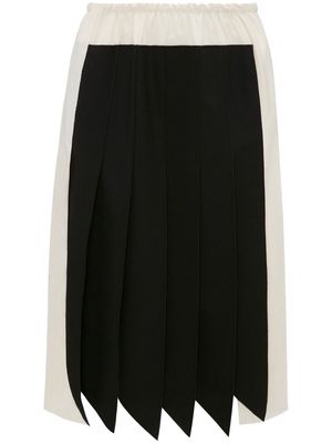 Victoria Beckham pleated silk midi skirt - Neutrals