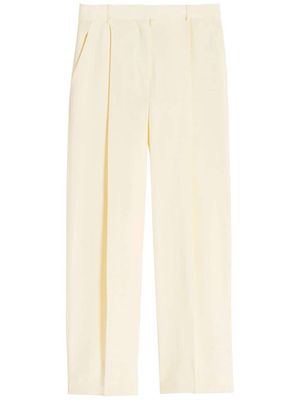 Victoria Beckham pleated wide-leg trousers - White