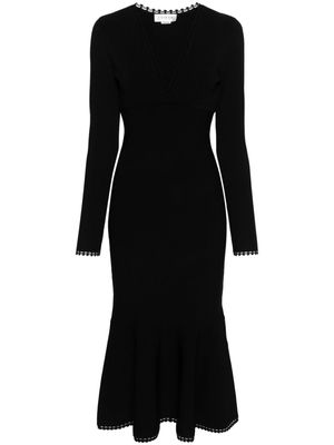 Victoria Beckham plunging V-neck midi dress - Black