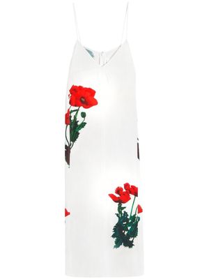 Victoria Beckham poppy-print camisole dress - White