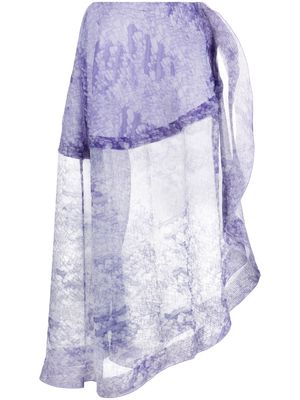 Victoria Beckham printed semi-sheer midi skirt - Purple