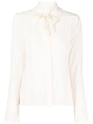 Victoria Beckham pussy-bow silk blouse - White