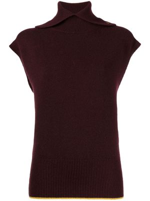 Victoria Beckham roll-neck sleeveless jumper - Brown