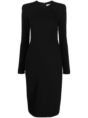 Victoria Beckham round-neck fitted-waist dress - Black