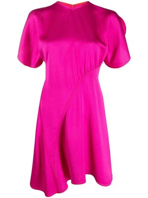 Victoria Beckham round-neck satin minidress - Pink