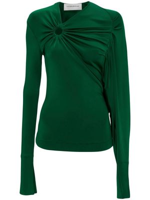 Victoria Beckham ruched-detailing long-sleeve top - Green