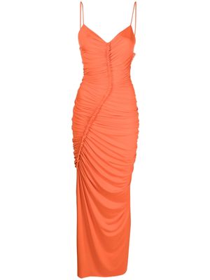 Victoria Beckham ruched maxi dress - Orange