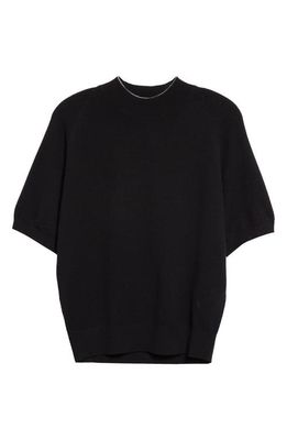 Victoria Beckham Short Sleeve Cashmere Sweater in Black