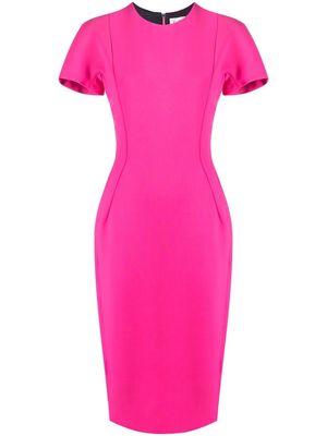 Victoria Beckham short-sleeve tailored midi dress - Pink