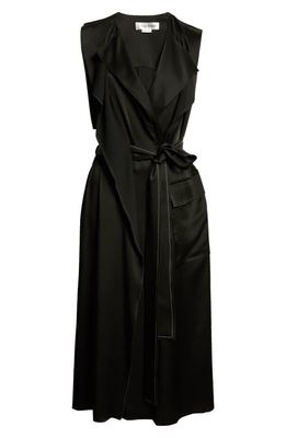 Victoria Beckham Sleeveless Belted Trench Dress in Black