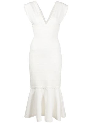 Victoria Beckham sleeveless flared midi dress - White