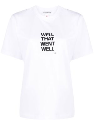 Victoria Beckham slogan-print T-shirt - White