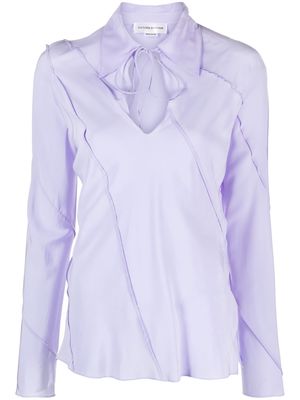 Victoria Beckham Spiral Seam Bias silk blouse - Purple