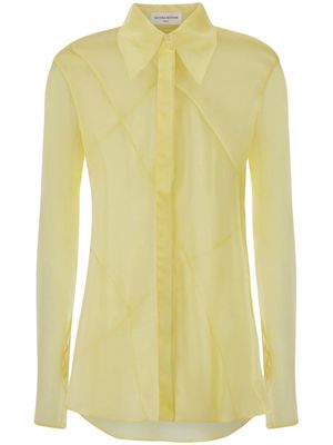 Victoria Beckham Spiral seam sheer blouse - Yellow