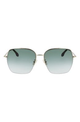 Victoria Beckham Square 61mm Sunglasses in Gold/Green Gradient