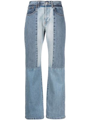 Victoria Beckham straight-leg patchwork jeans - Blue
