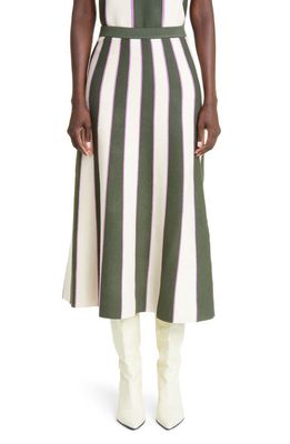 Victoria Beckham Stripe A-Line Midi Skirt