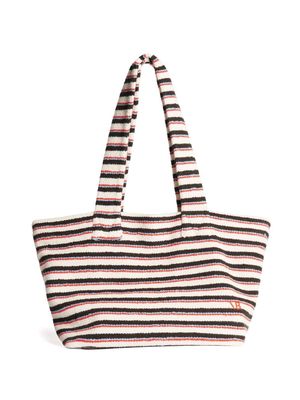 Victoria Beckham stripe-detail beach bag - White