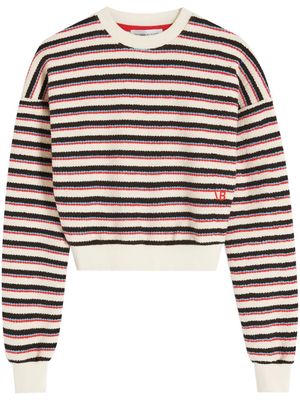 Victoria Beckham stripe-detail sweatshirt - White