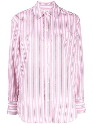 Victoria Beckham striped long-sleeved shirt - Pink