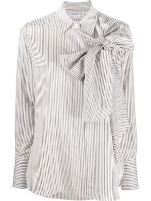 Victoria Beckham striped long-sleeved shirt - White