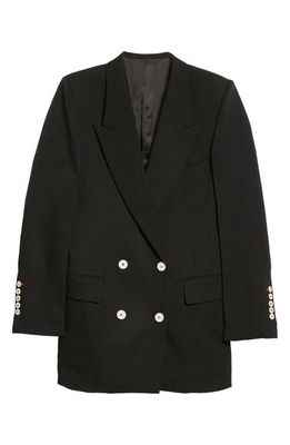 Victoria Beckham Tailored Long Sleeve Wool Gabardine Jacket Dress in Black