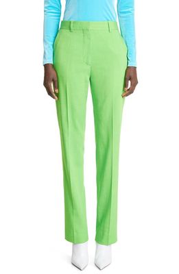 Victoria Beckham Tailored Slim Fit High Waist Trousers in Apple Green