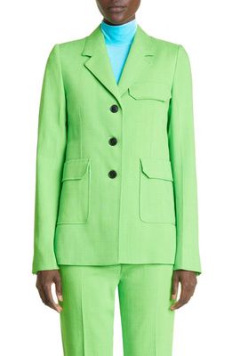 Victoria Beckham Tailored Three-Button Jacket in Apple Green