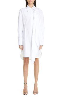 Victoria Beckham Tie Detail Organic Cotton Poplin Shirtdress in White