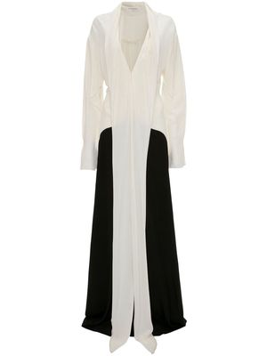 Victoria Beckham tie-detail silk gown - White
