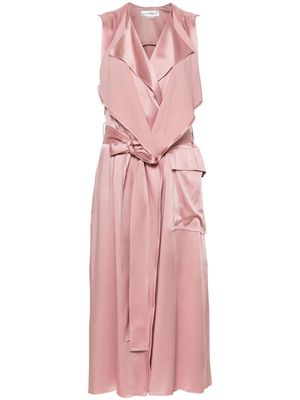 Victoria Beckham Trench draped satin maxi dress - Pink