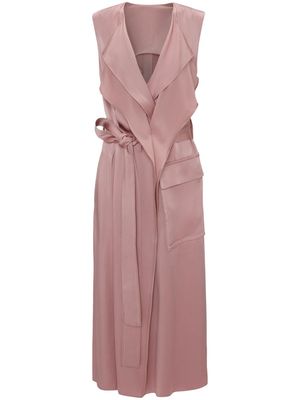 Victoria Beckham Trench satin midi dress - Pink
