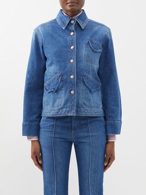 Victoria Beckham - Triple-pocket Denim Jacket - Womens - Indigo